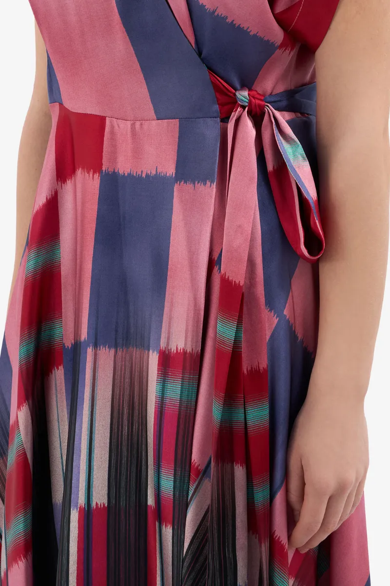 ADANASTR Silk Wrap Dress