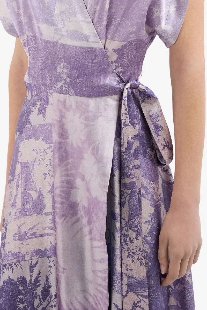 ADANASTR Silk Wrap Dress