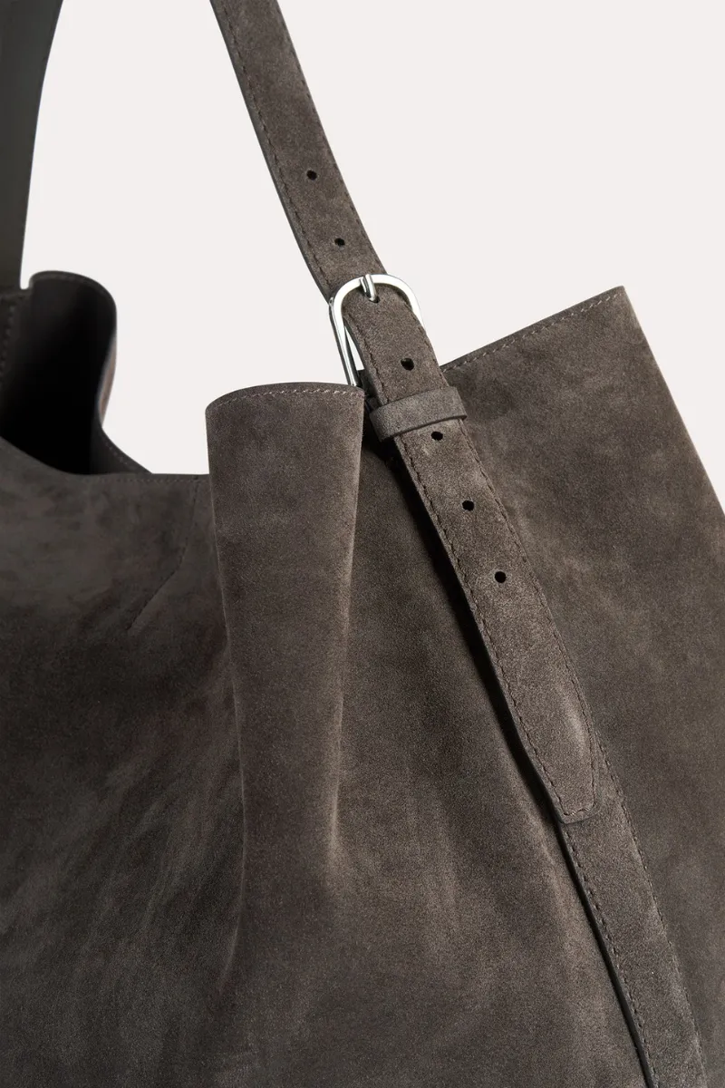 Belted Suede Tote