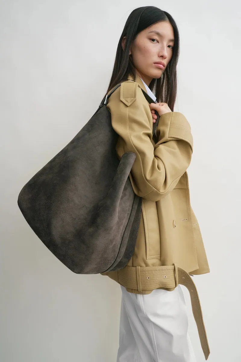Belted Suede Tote