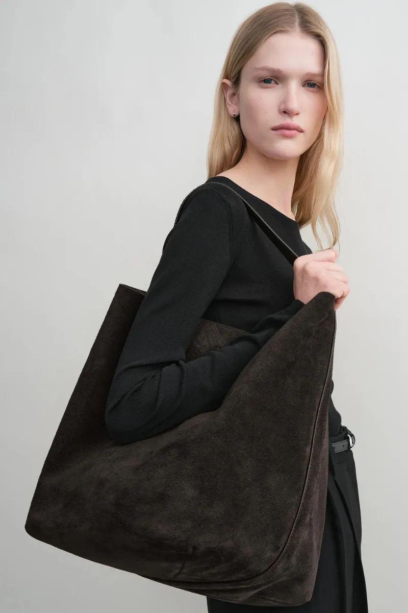 Belted Suede Tote
