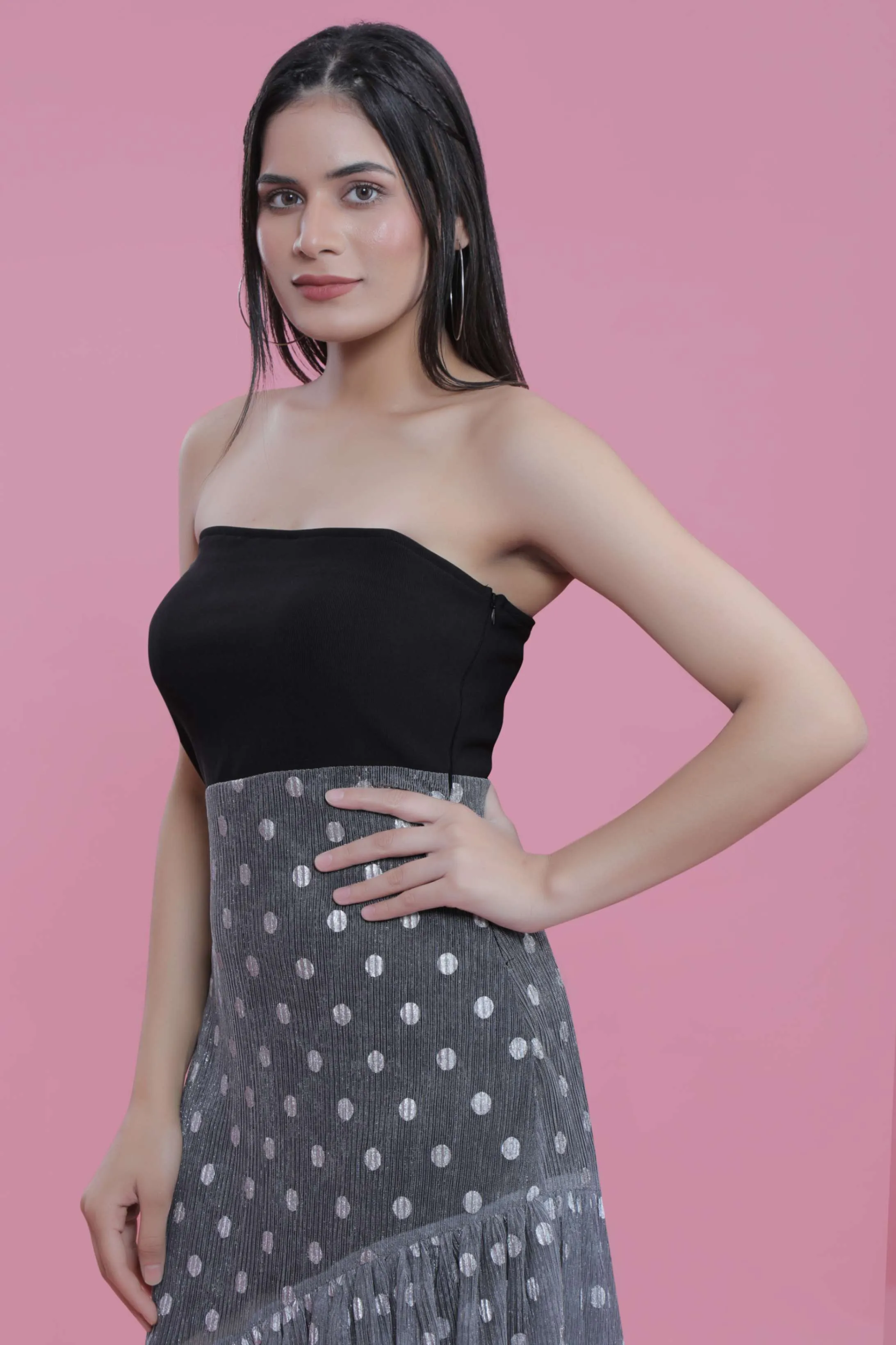 Black Jacquard A-Line Tube Dress French Theory