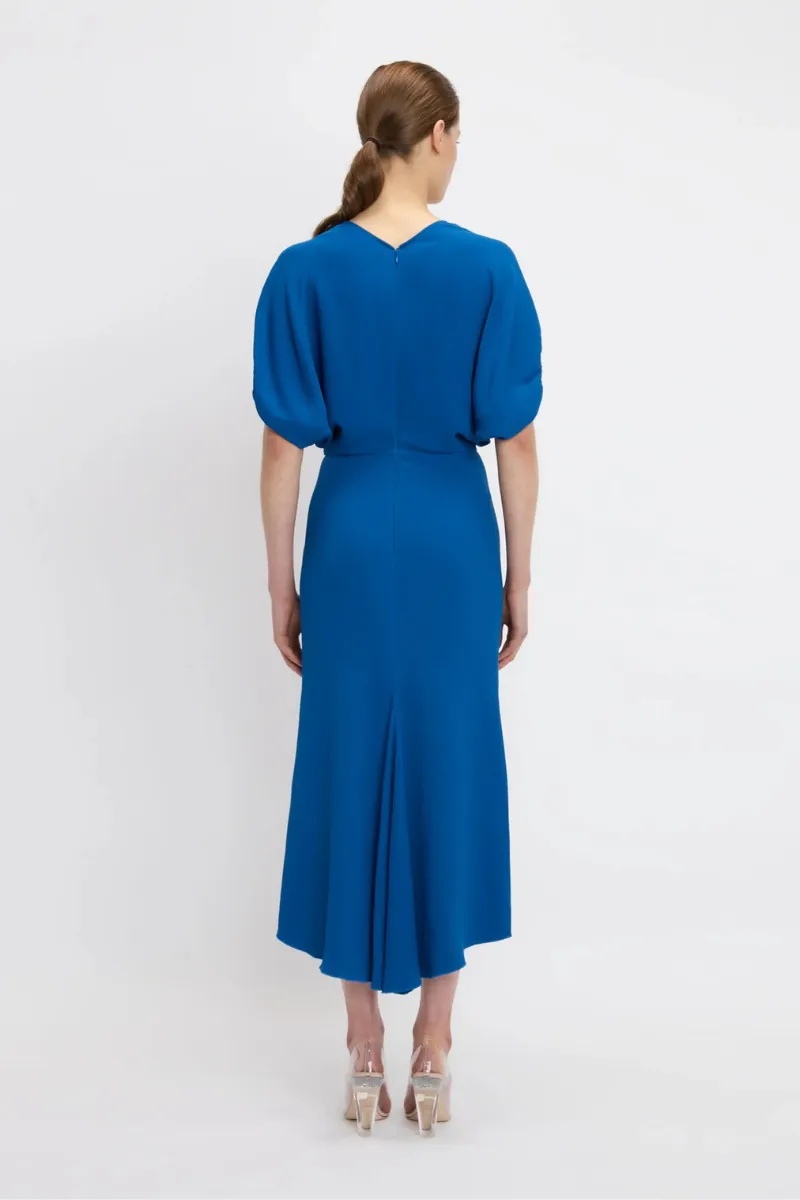 Blouson Detail Midi Dress