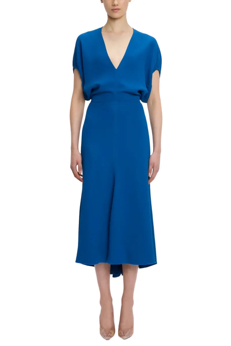Blouson Detail Midi Dress