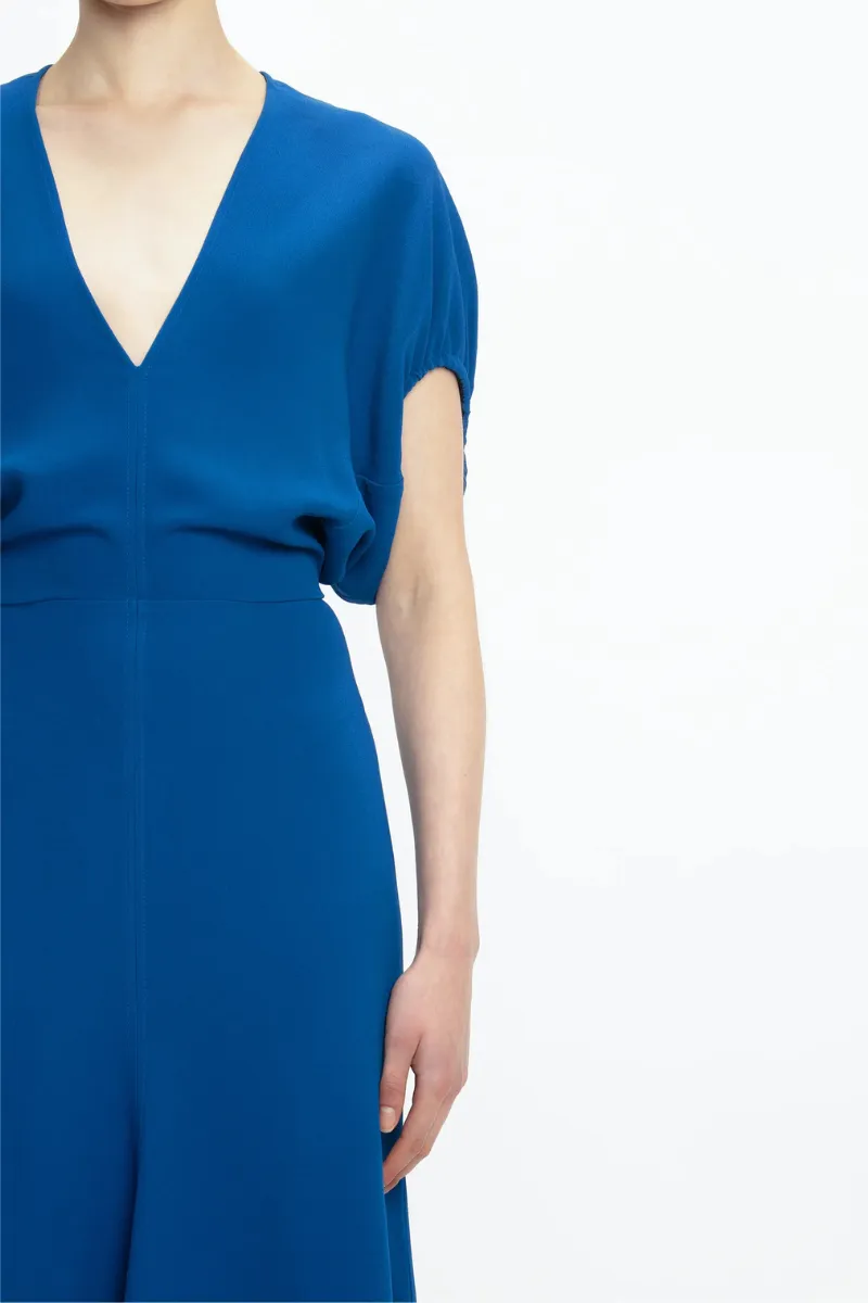 Blouson Detail Midi Dress