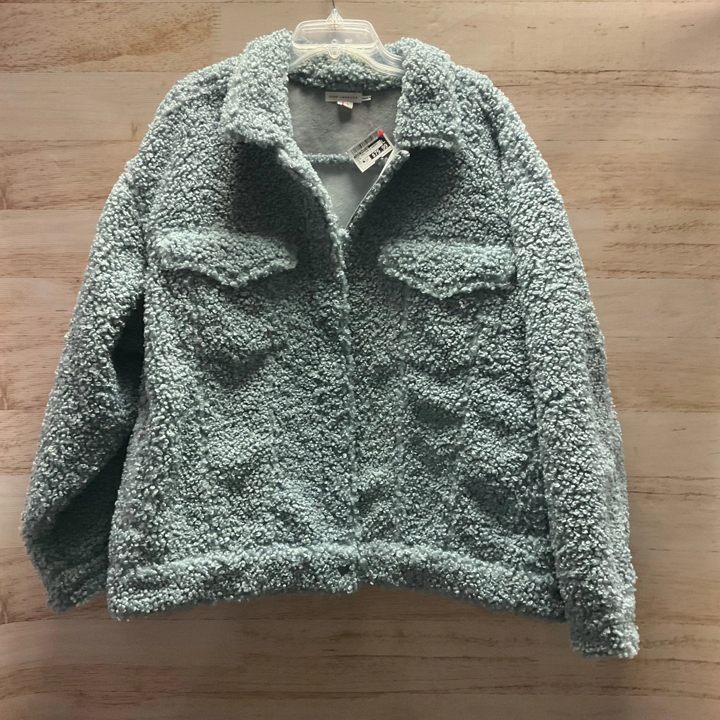 Coat Faux Fur & Sherpa By Good American In Blue, Size: 3X