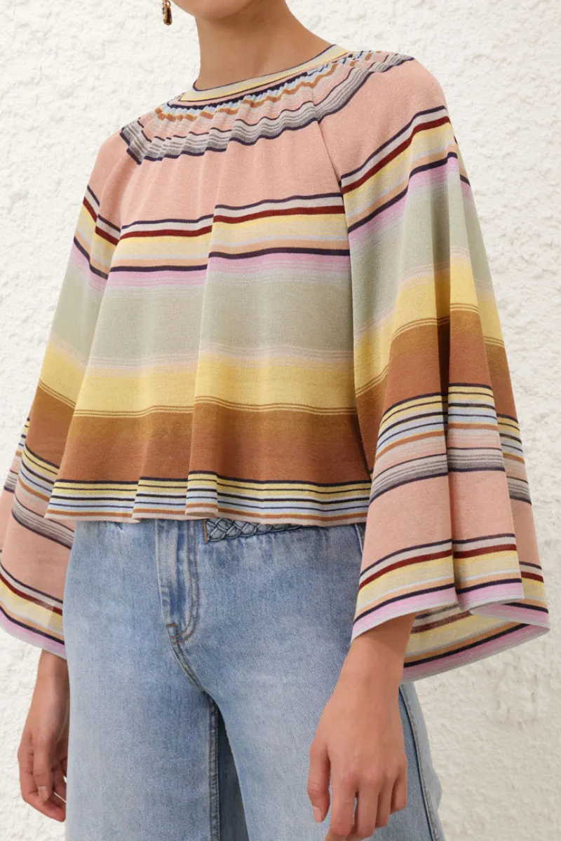 Coco Stripe Bell Sleeve Top