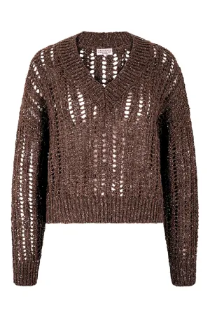 Dazzling Openwork Rib Sweater