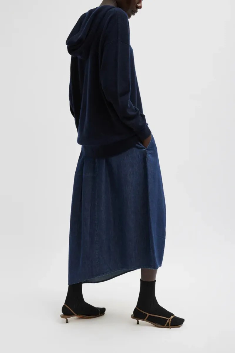 Denim Asymmetrical Balloon Skirt