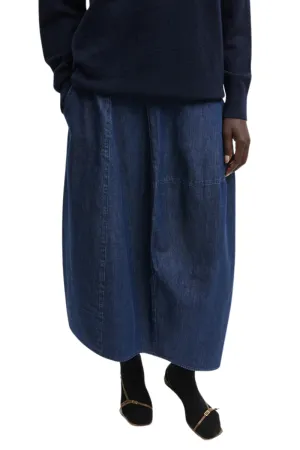 Denim Asymmetrical Balloon Skirt