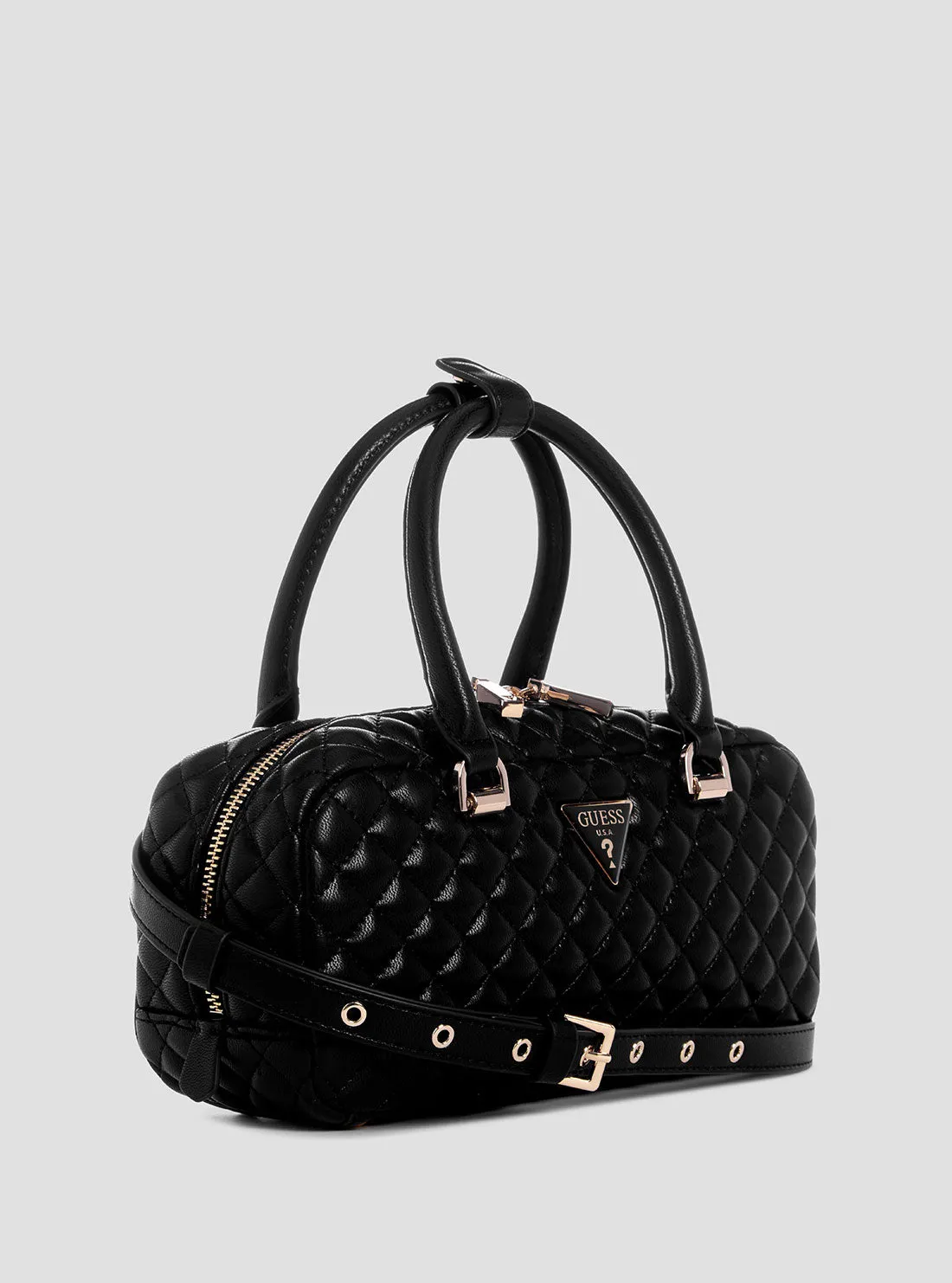 Eco Black Rianee Satchel Bag Guess