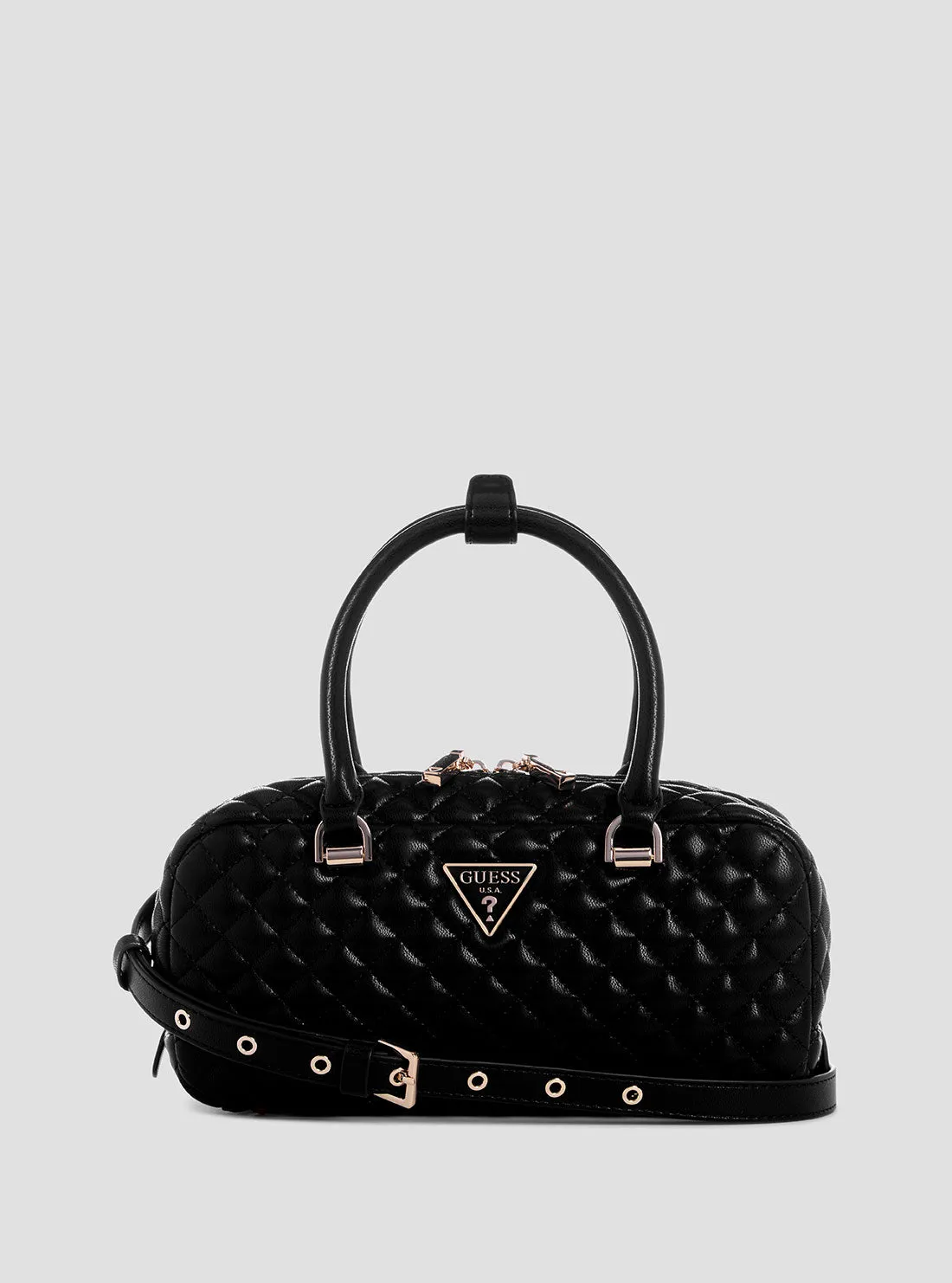 Eco Black Rianee Satchel Bag Guess