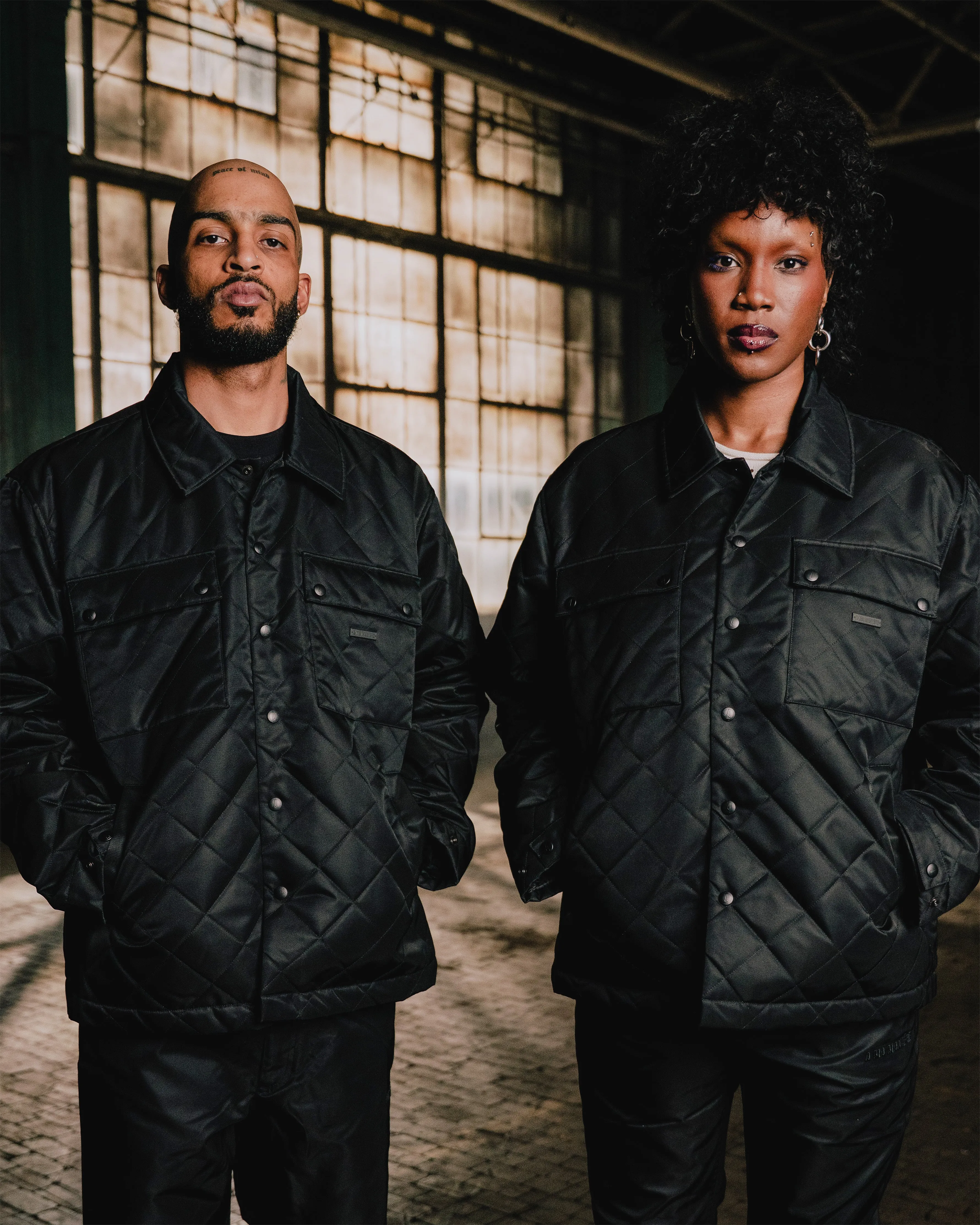 ETRATEX NYLON QUILTED COACH JACKET