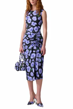 Floral-Print Dress With Drawstring