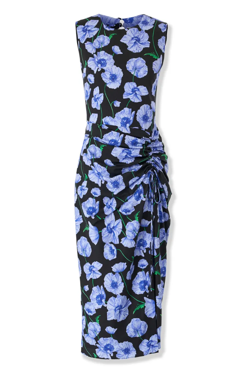 Floral-Print Dress With Drawstring