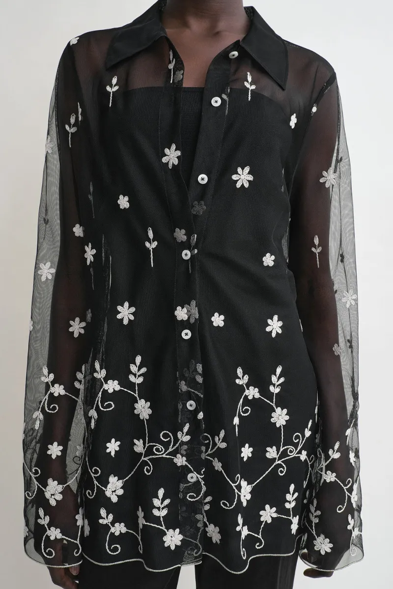 Floral Tulle Shirt