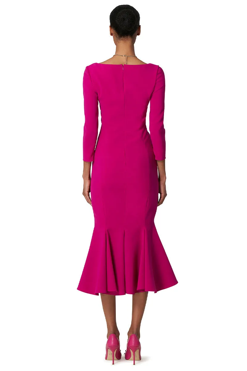 Fluid Crepe Trumpet Dress
