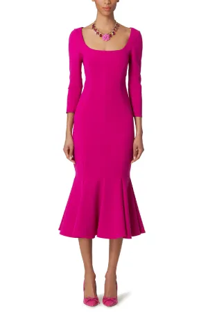 Fluid Crepe Trumpet Dress