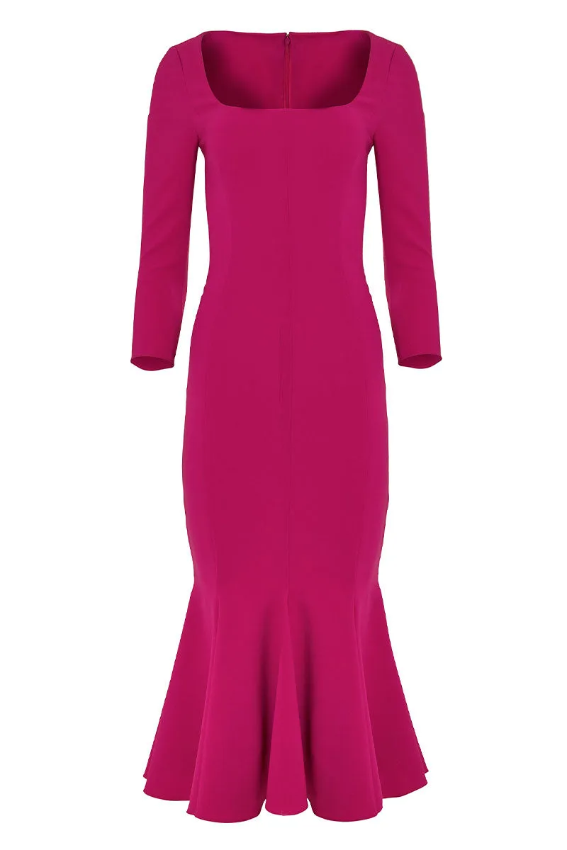Fluid Crepe Trumpet Dress