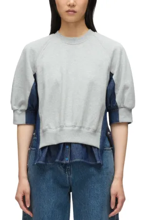 French Terry Denim Combo Top