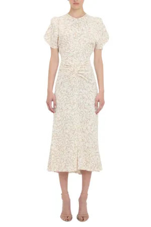 Gathered Waist Midi Dress