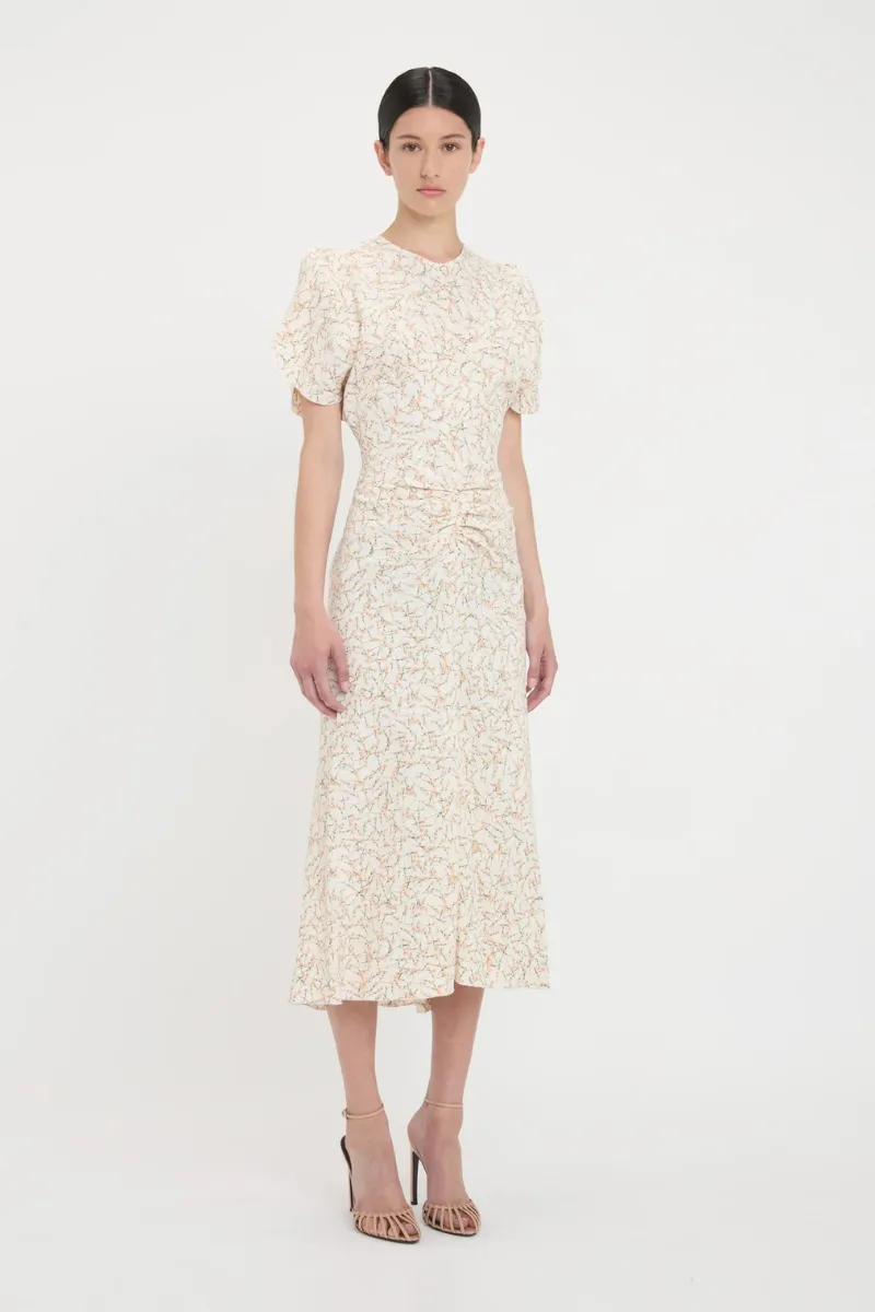 Gathered Waist Midi Dress