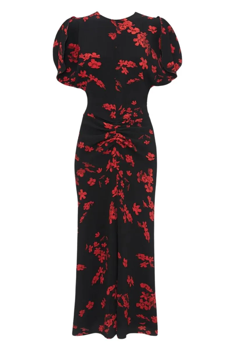 Gathered Waist Midi Dress
