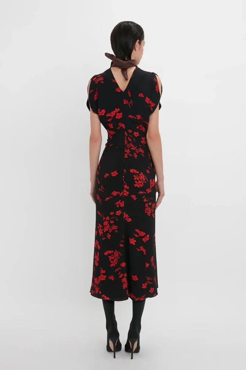 Gathered Waist Midi Dress