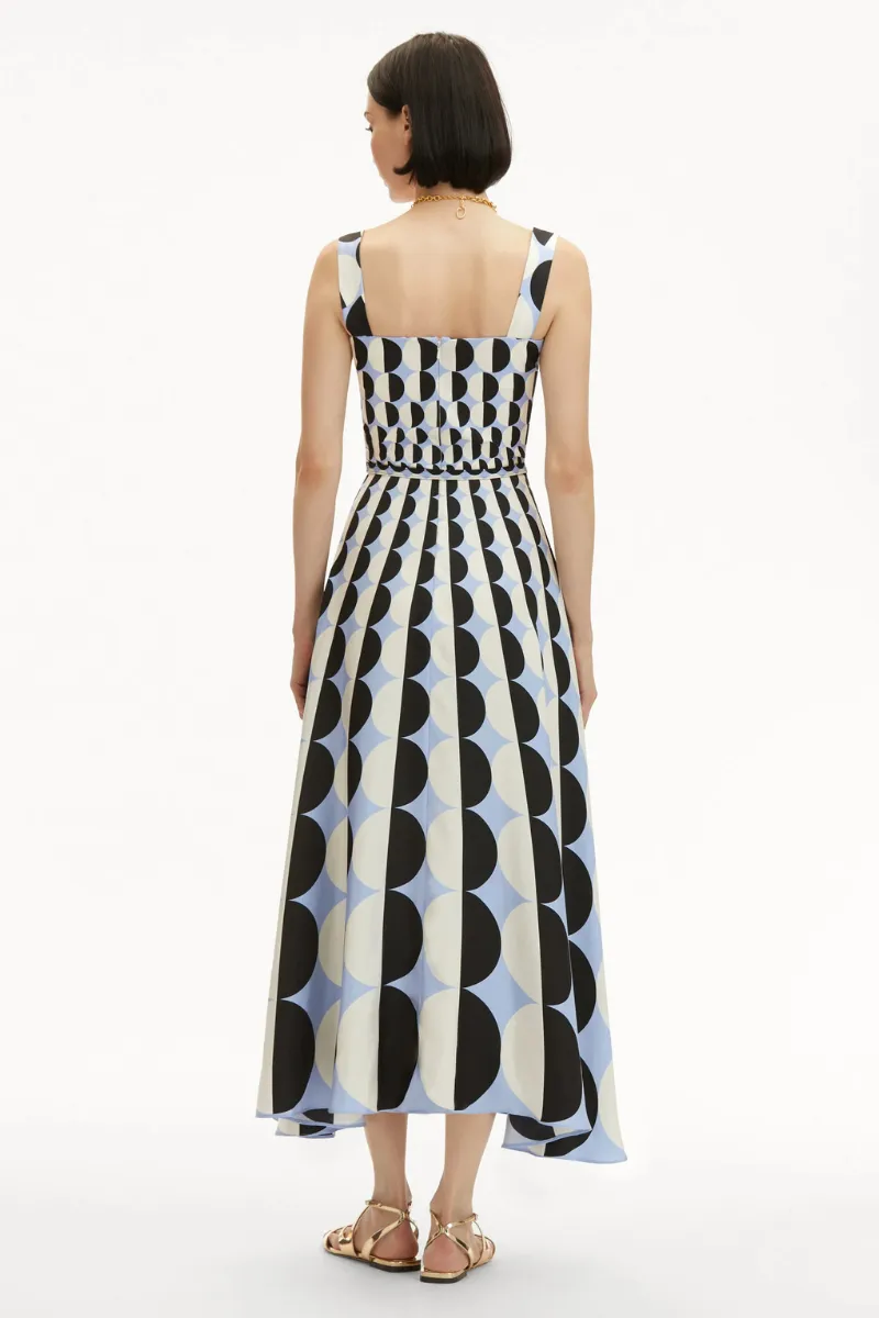 Geometric Circle Silk Twill Dress