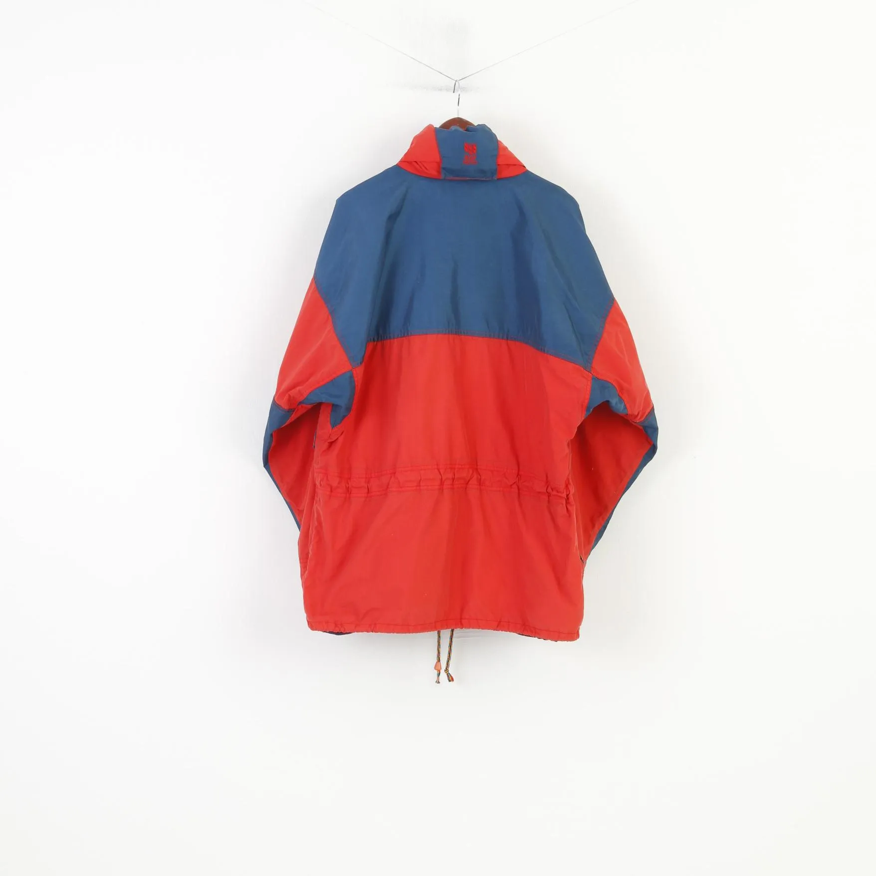 Helly Hansen Men XL Jacket Hood Red Pockets Vintage Nylon Full Zipper Outwear Top