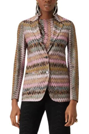 Lam Chevron Knit Blazer