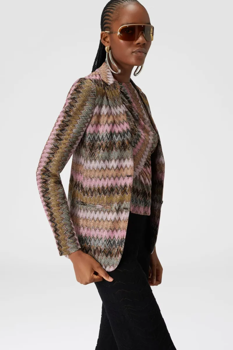 Lam Chevron Knit Blazer