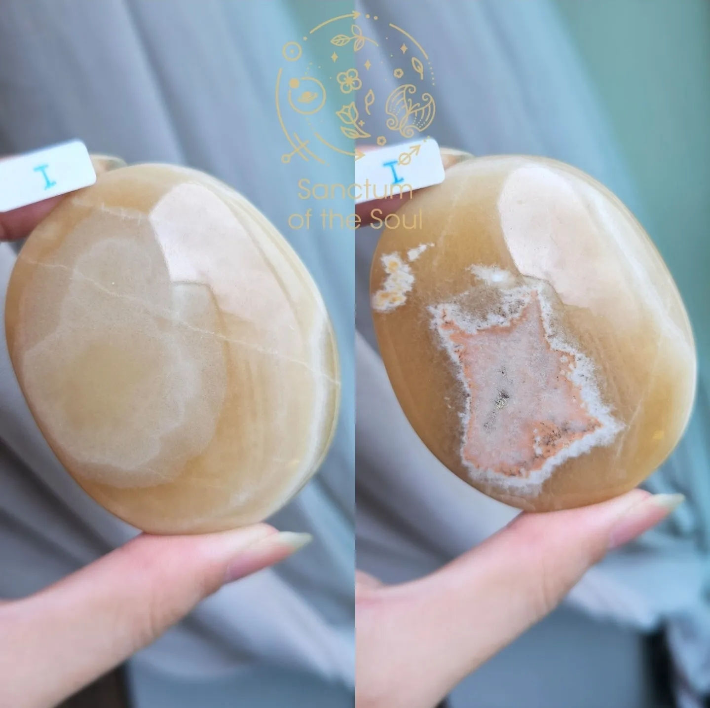Lemon Meringue Aragonite/Calcite Palm Stones