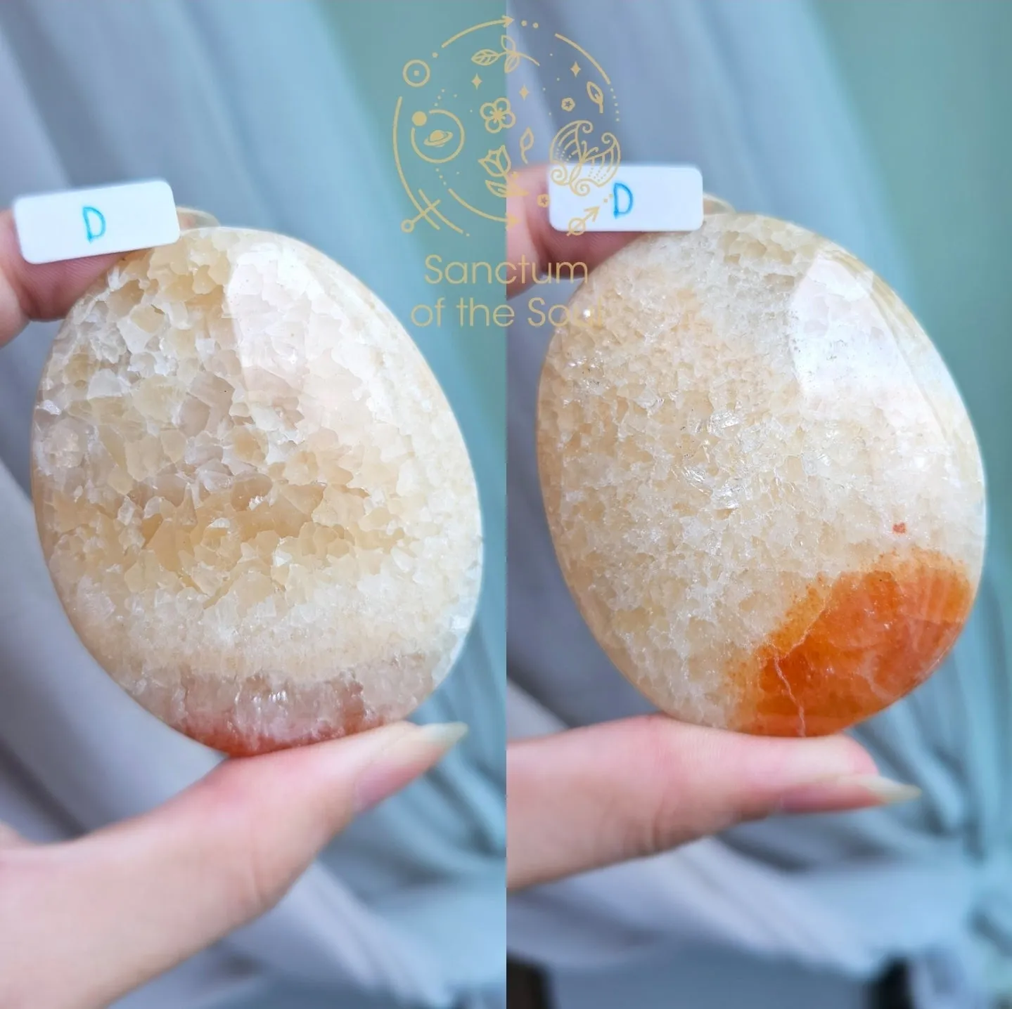 Lemon Meringue Aragonite/Calcite Palm Stones