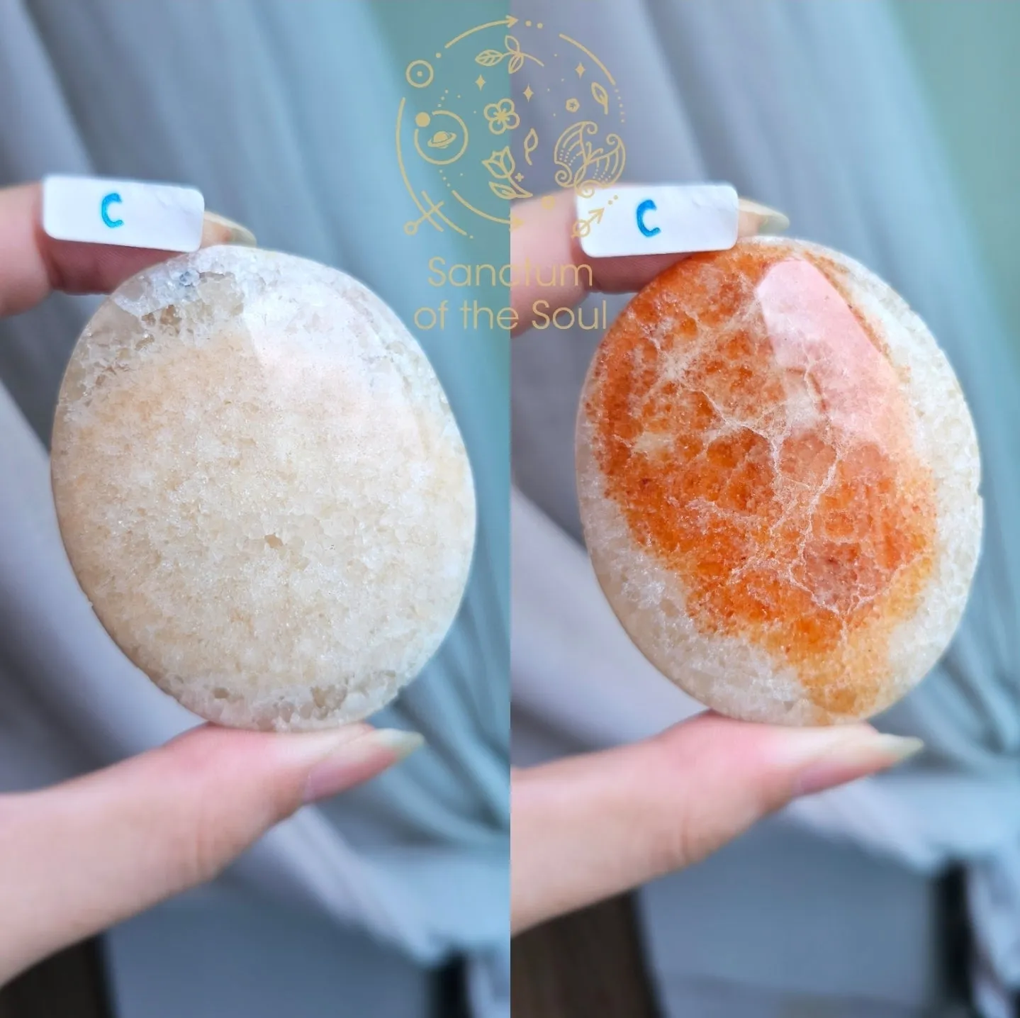 Lemon Meringue Aragonite/Calcite Palm Stones