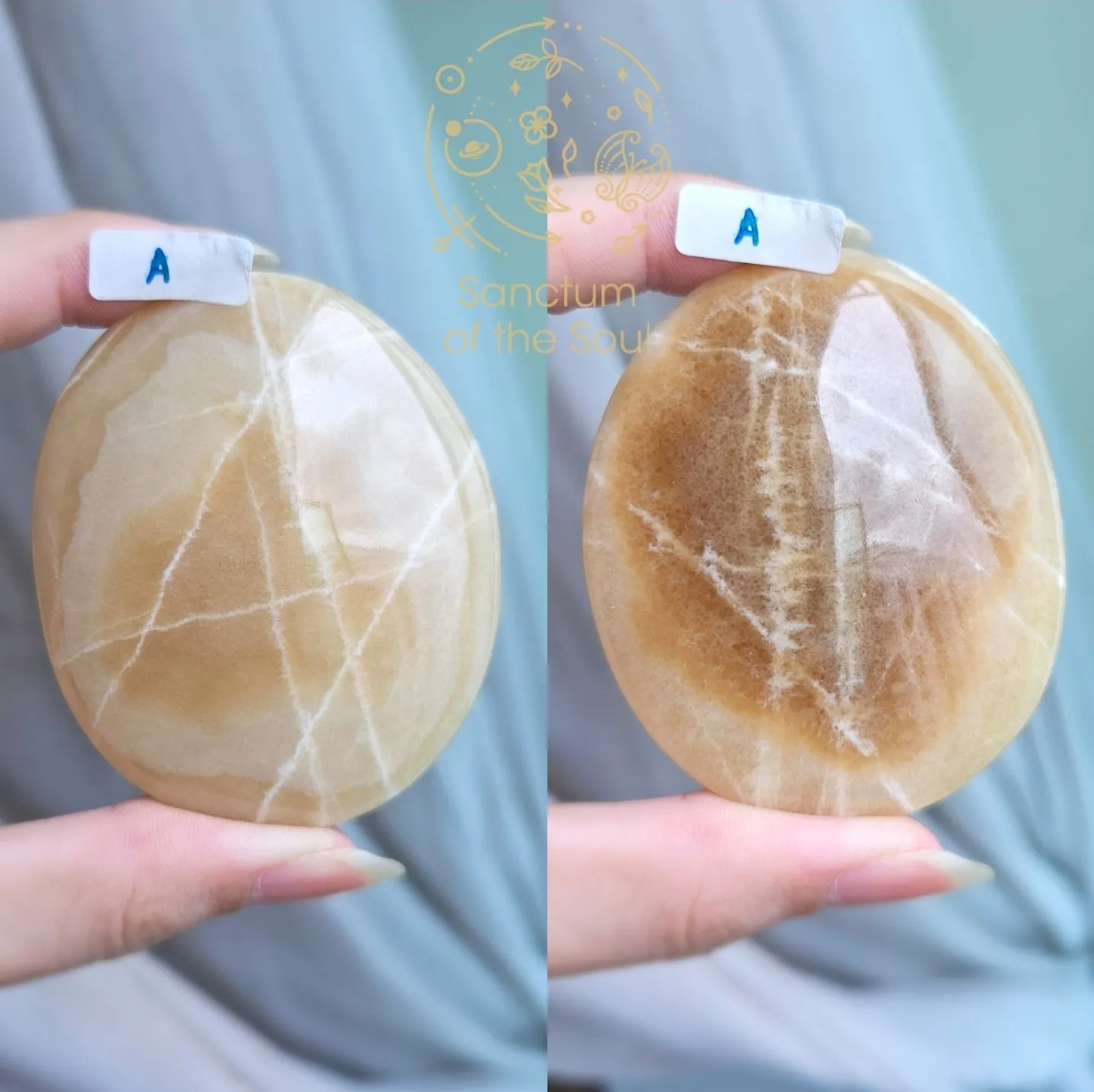 Lemon Meringue Aragonite/Calcite Palm Stones