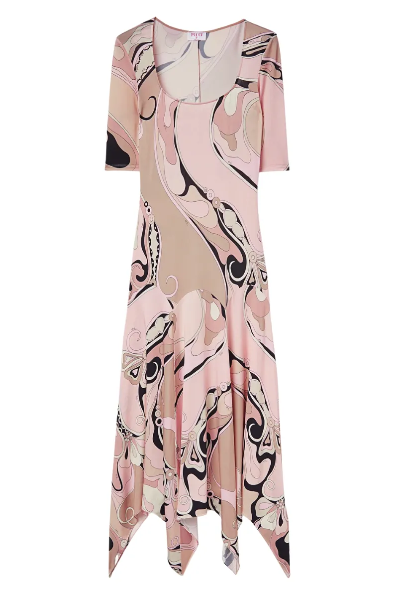 Orchidee Print Long Dress