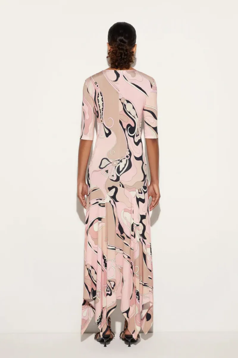 Orchidee Print Long Dress