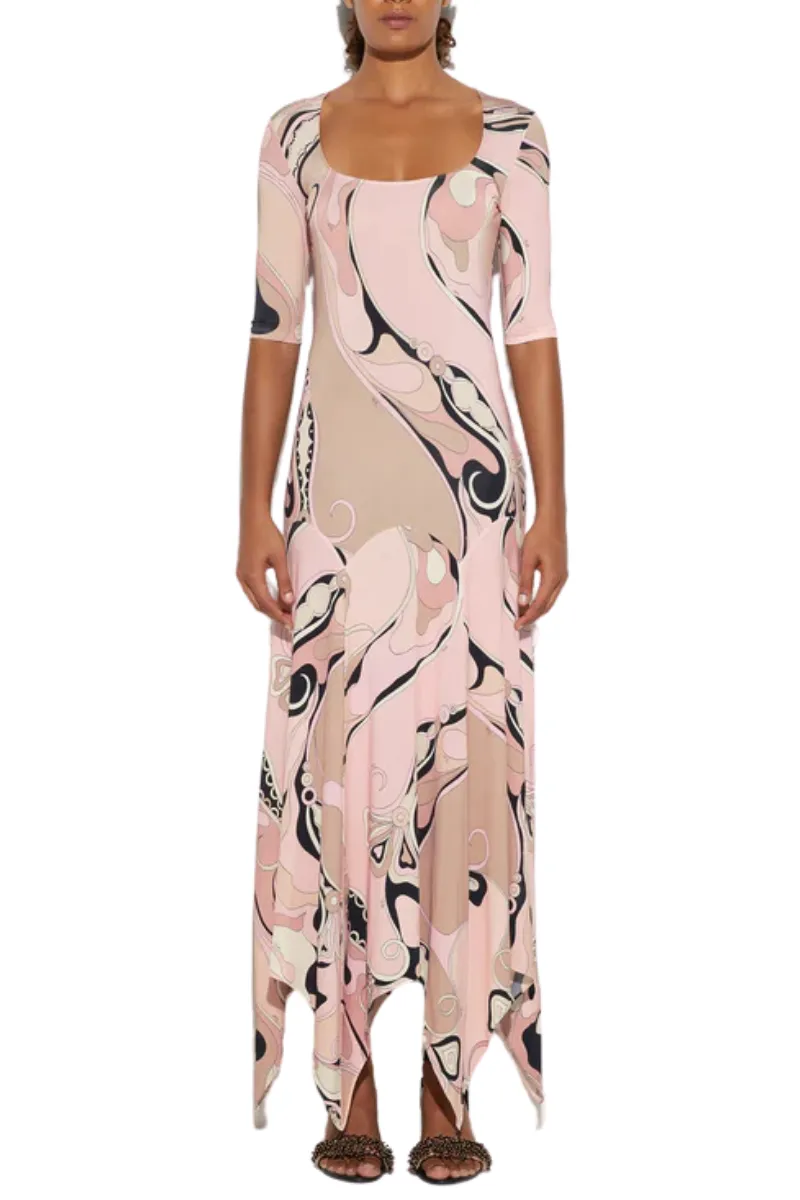 Orchidee Print Long Dress