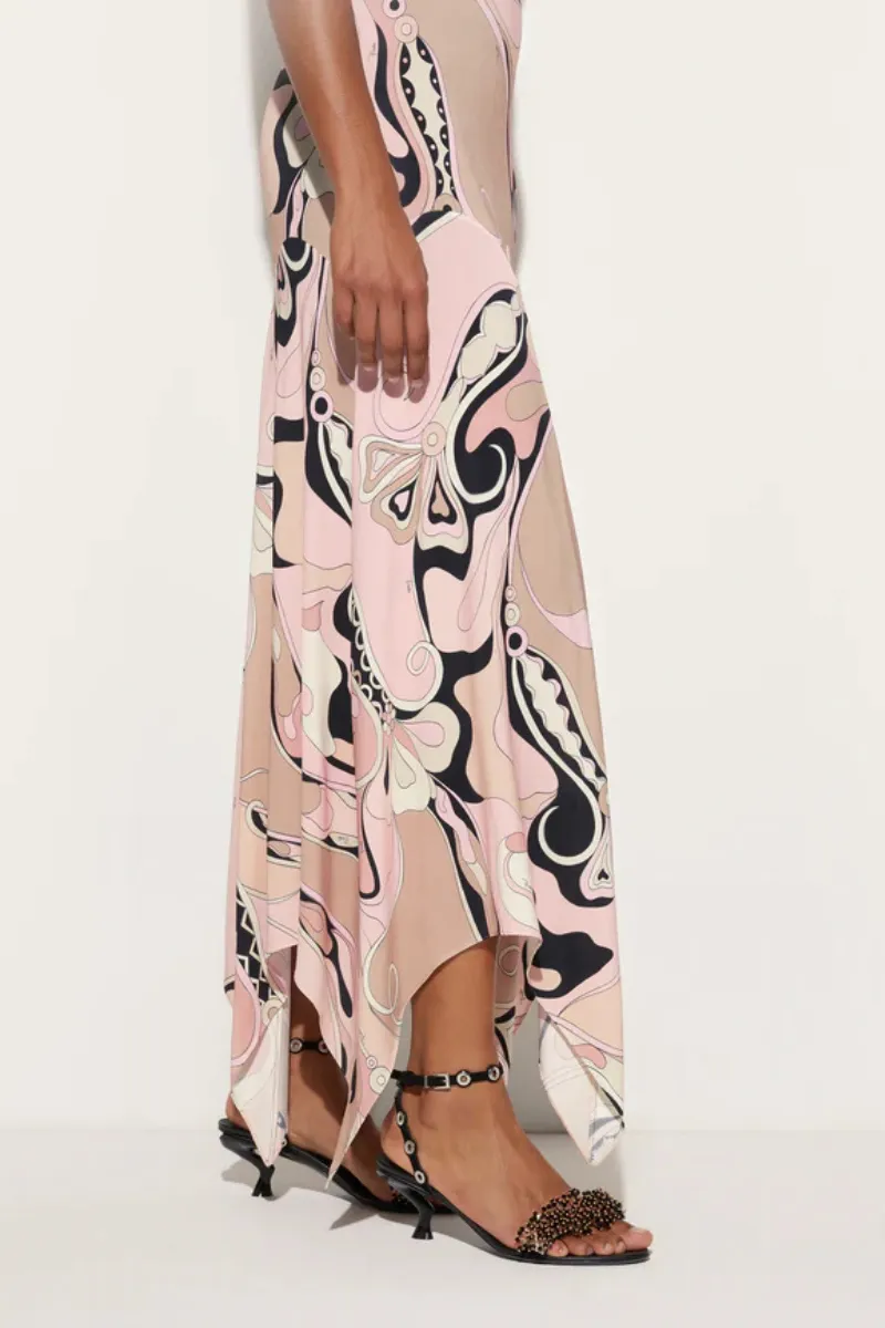 Orchidee Print Long Dress