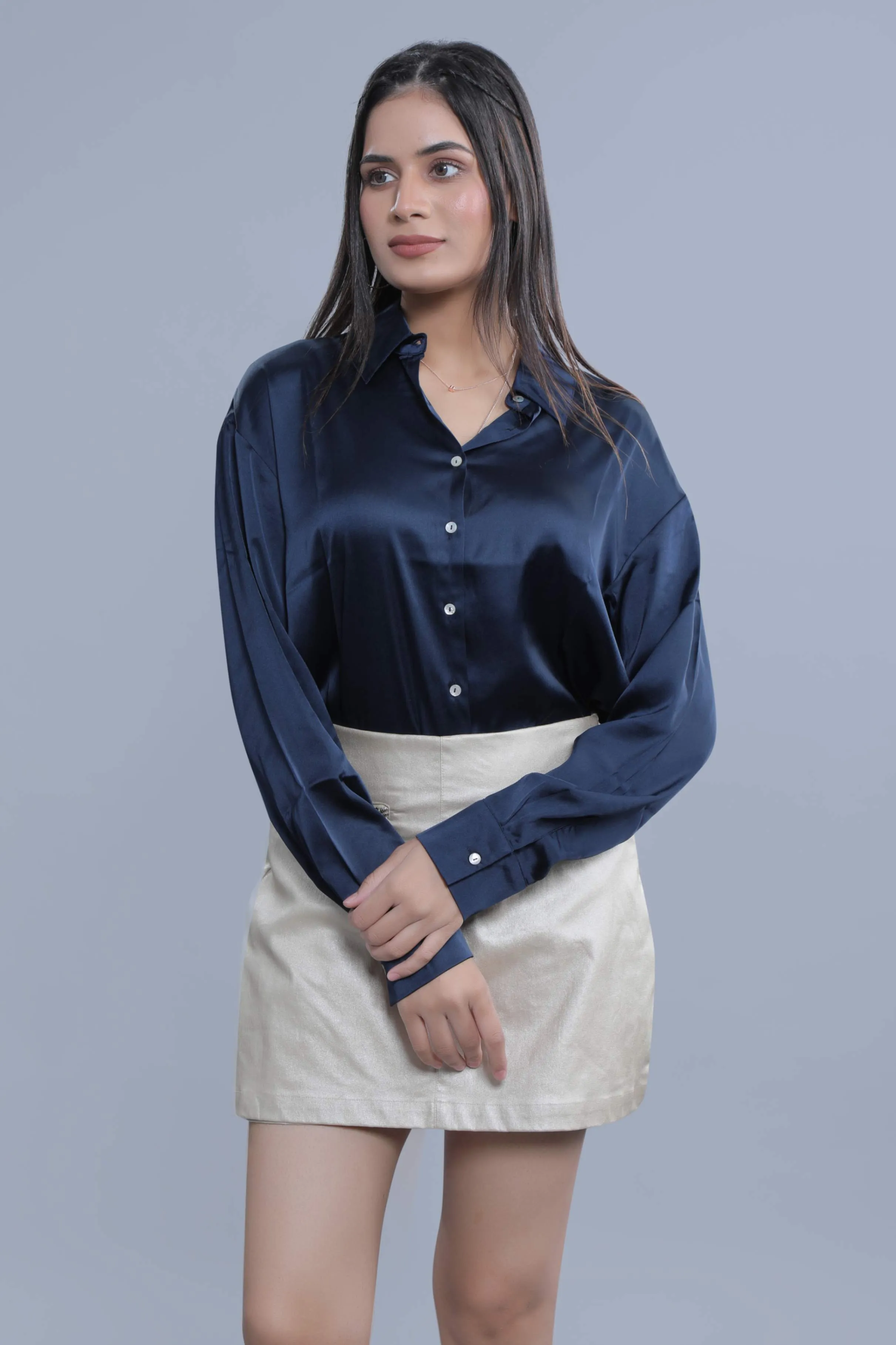Oversized Red Satin Shirt French Theory