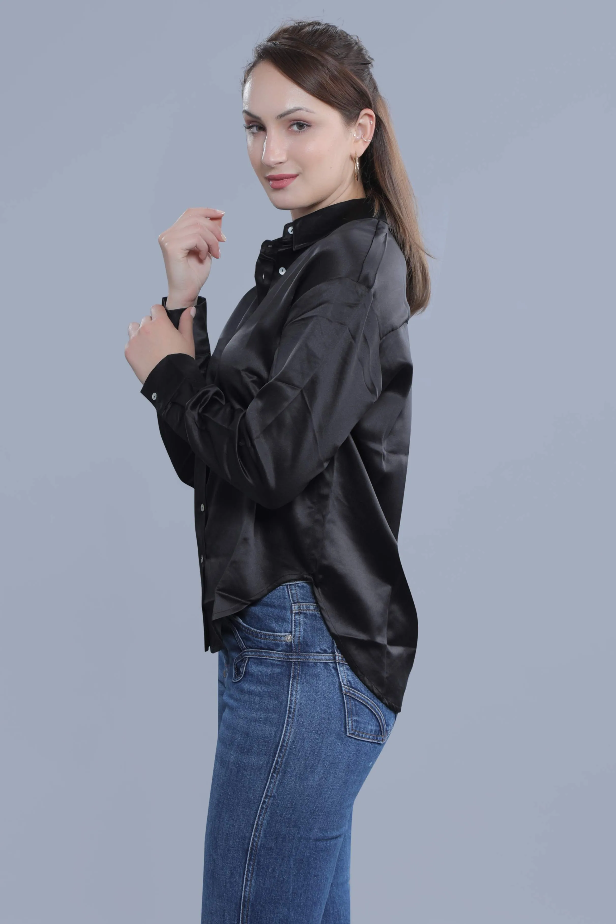 Oversized Red Satin Shirt French Theory