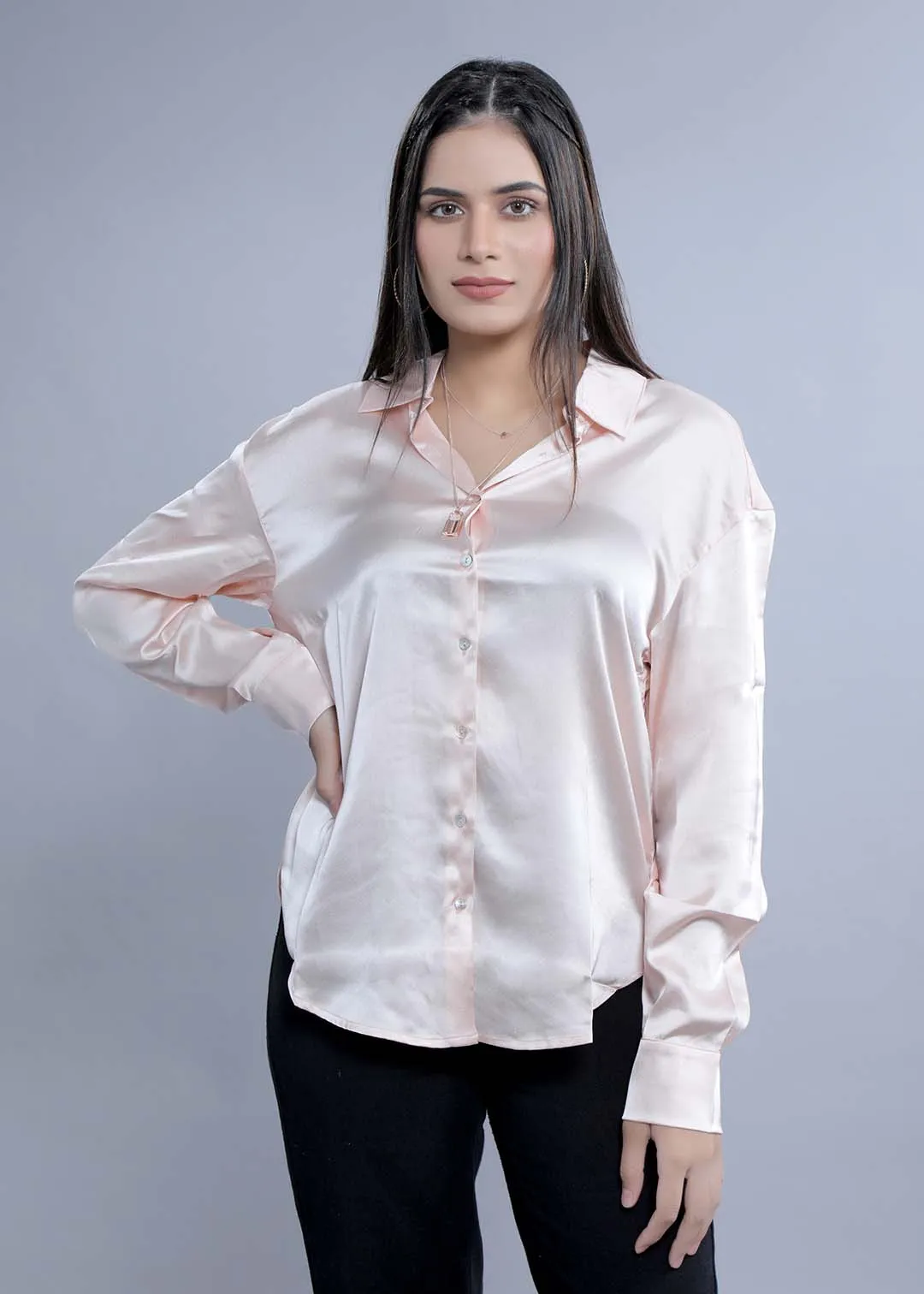 Oversized Red Satin Shirt French Theory