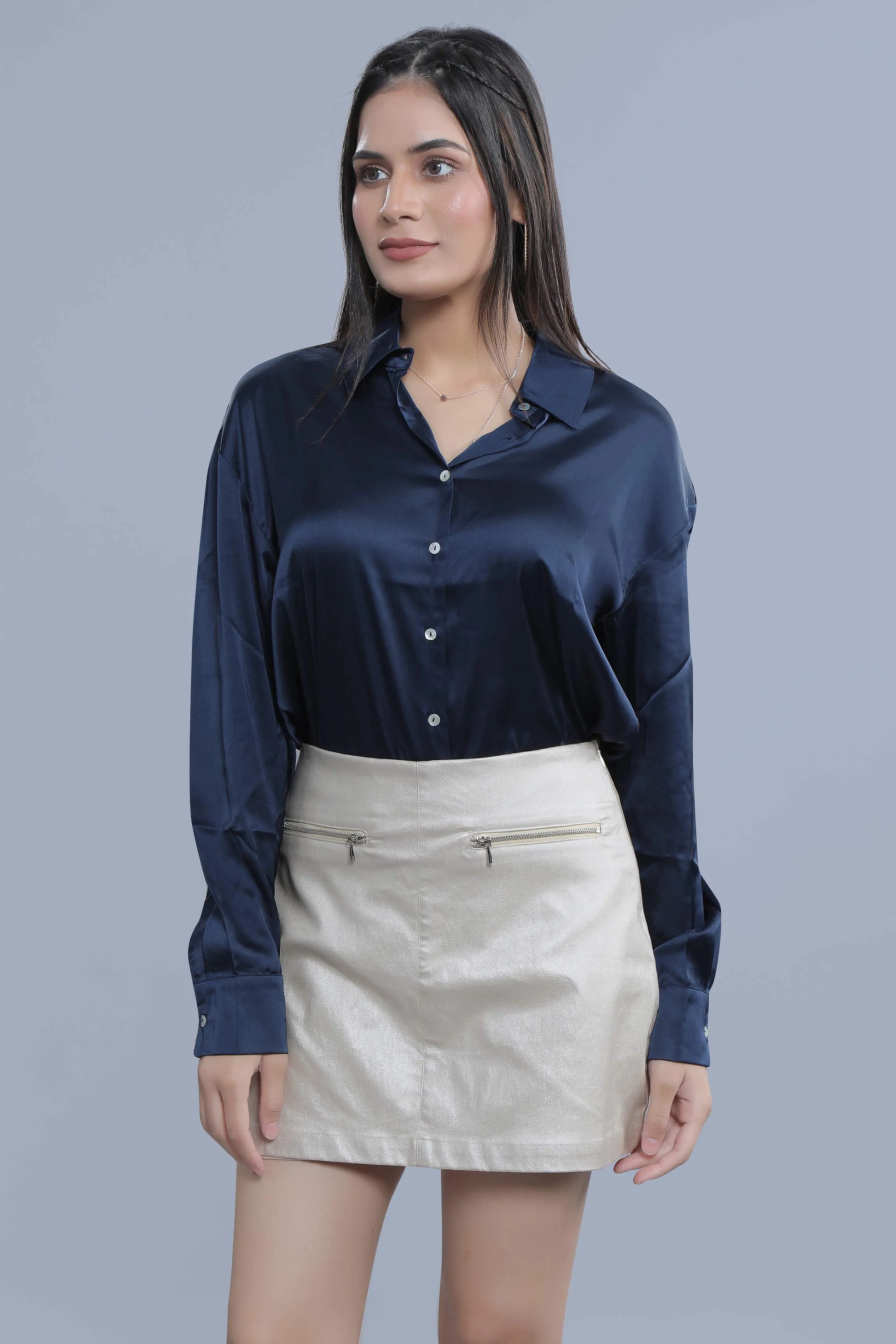 Oversized Red Satin Shirt French Theory