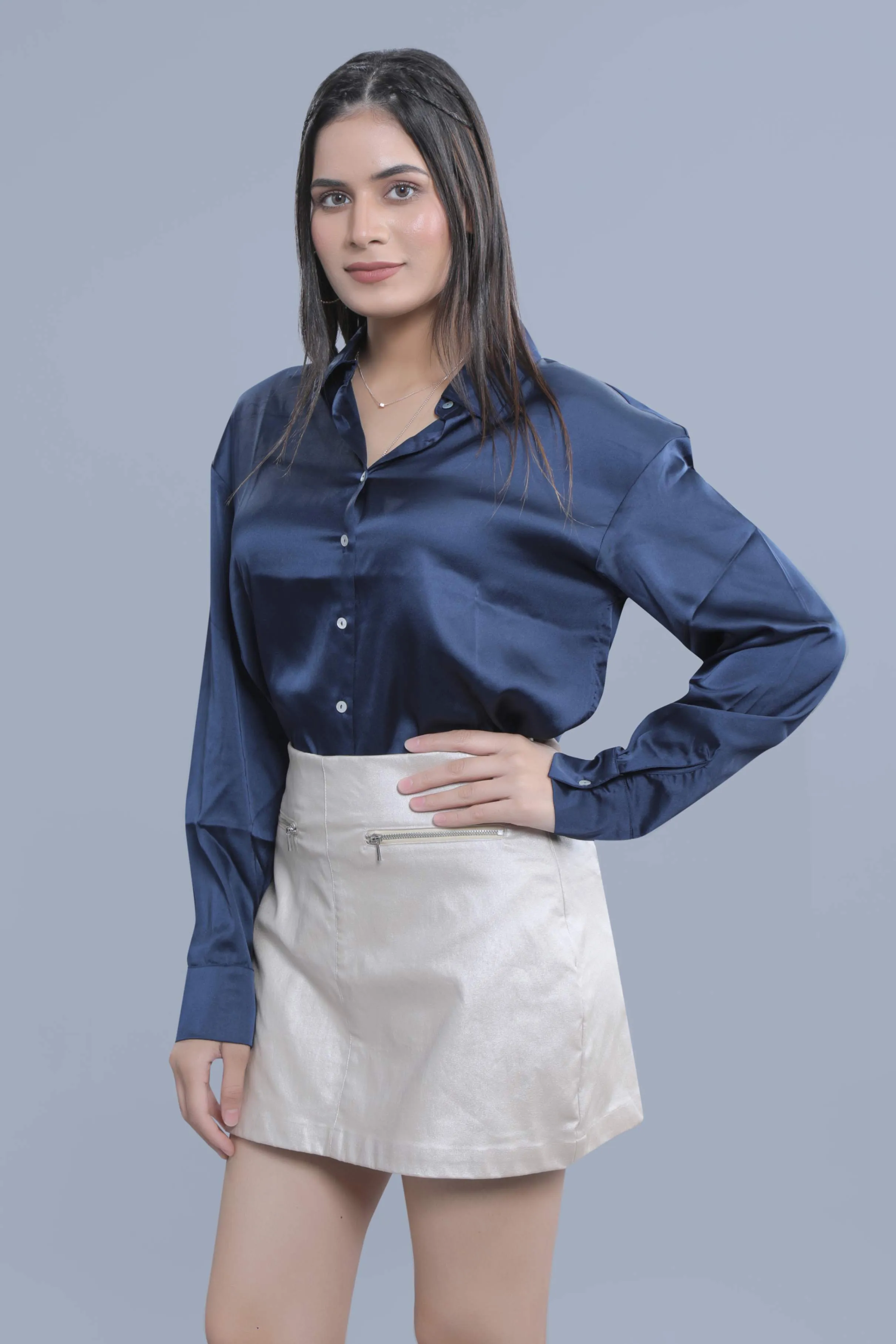 Oversized Red Satin Shirt French Theory
