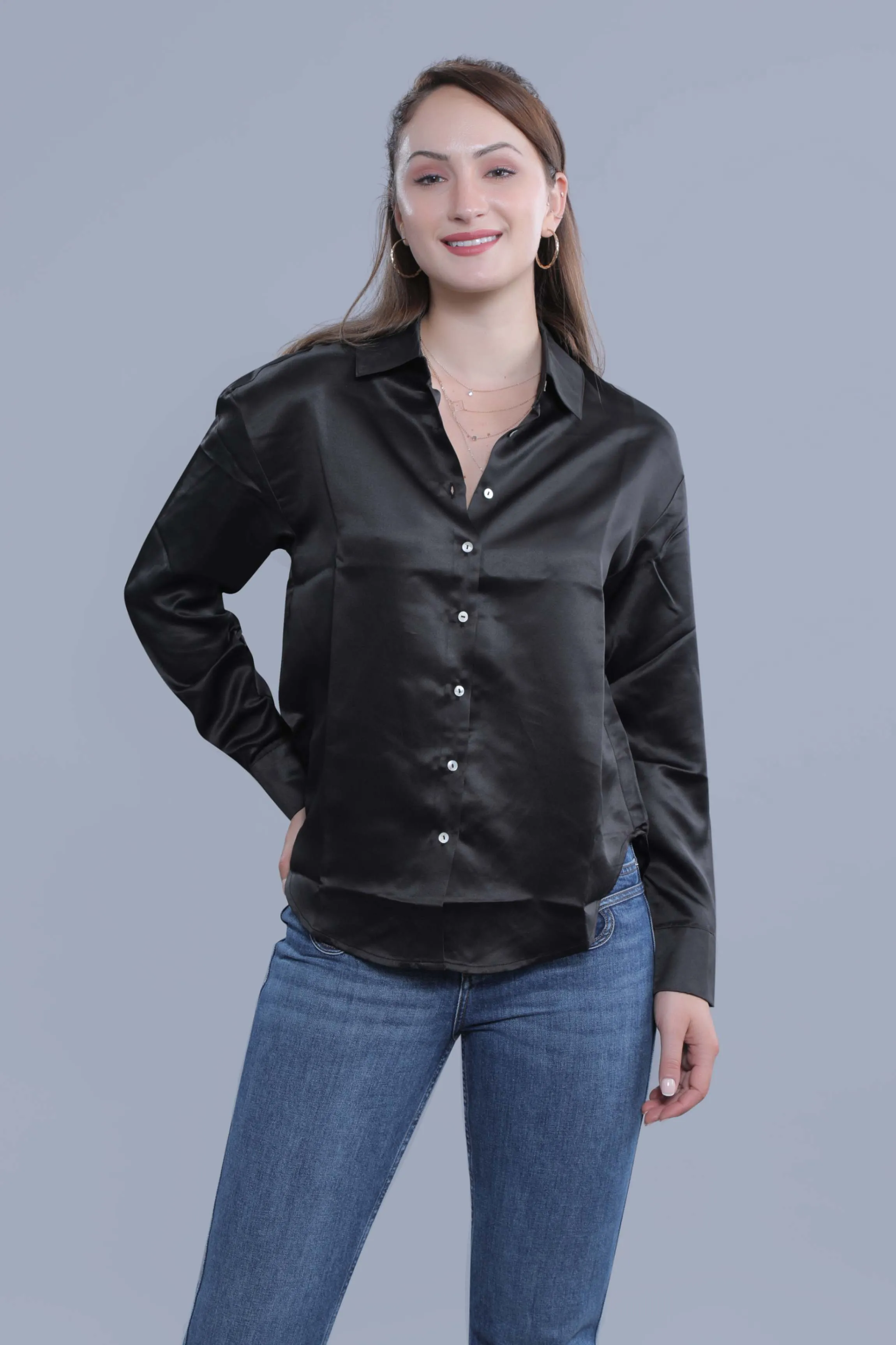 Oversized Red Satin Shirt French Theory