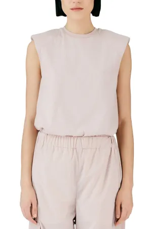 Padded Shoulder Sleeveless Top