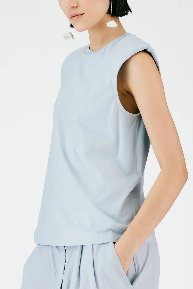 Padded Shoulder Sleeveless Top