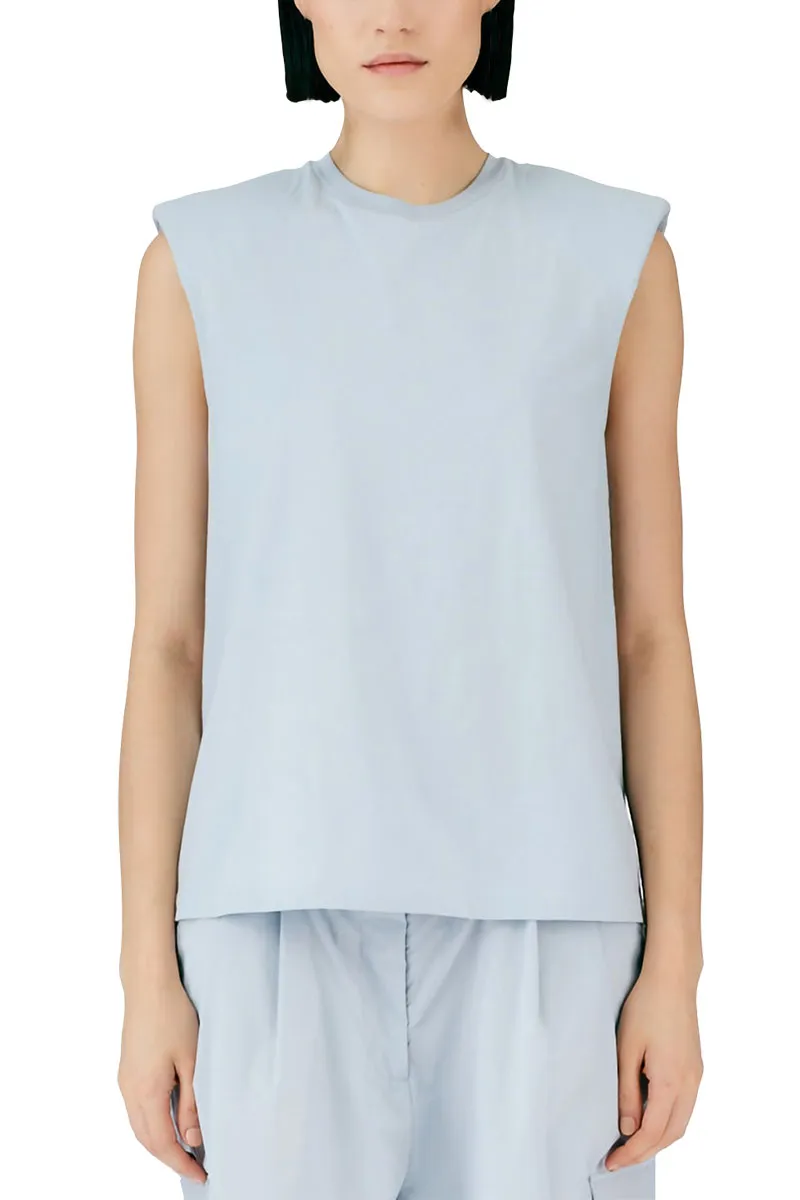 Padded Shoulder Sleeveless Top