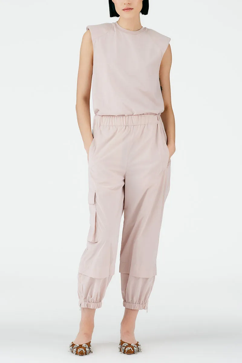 Padded Shoulder Sleeveless Top